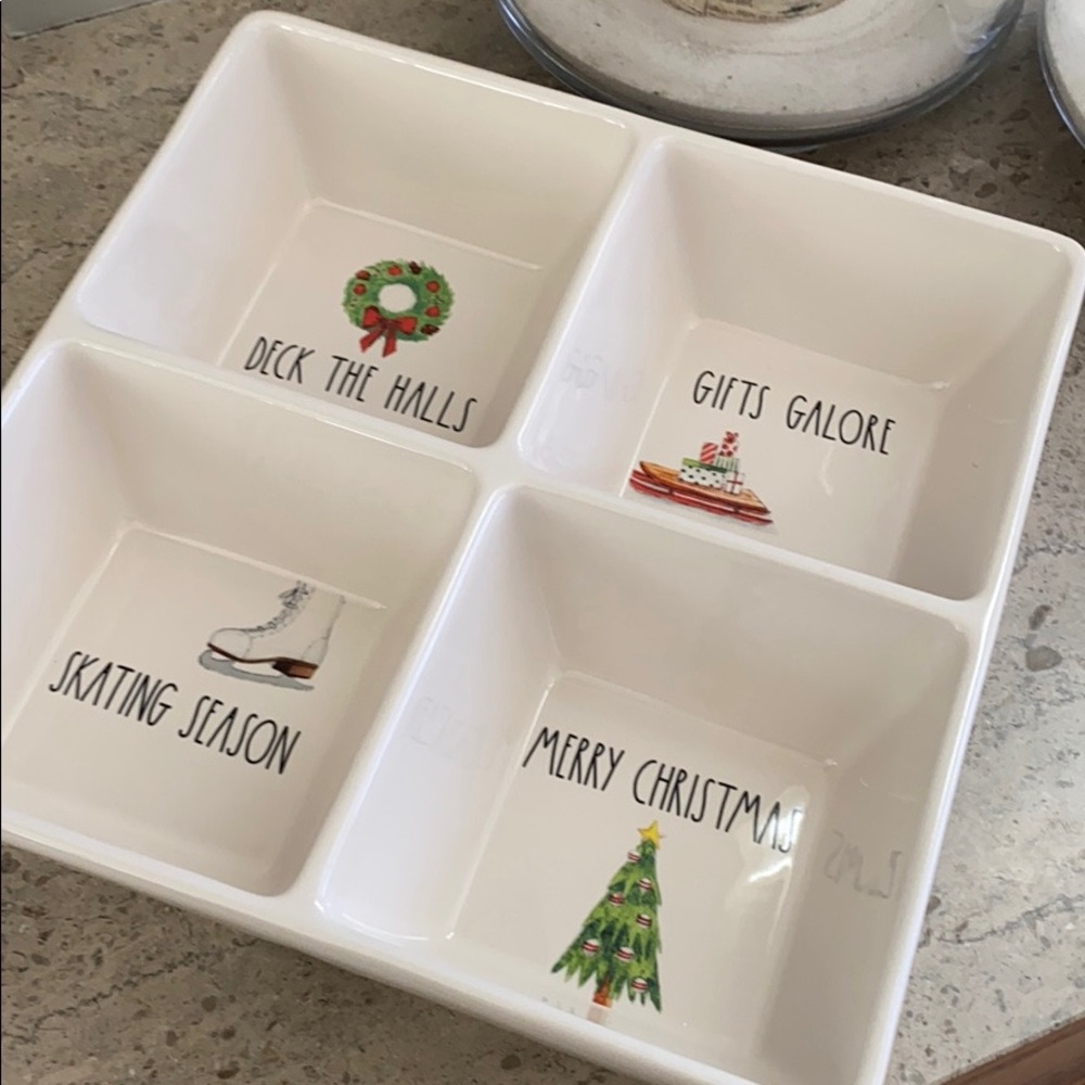 Rae Dunn “Skating Holiday” divided serving tray - Picture 6 of 7